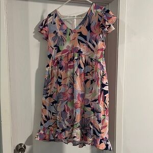 JODIFL Vibrant Leaf Pattern Dress